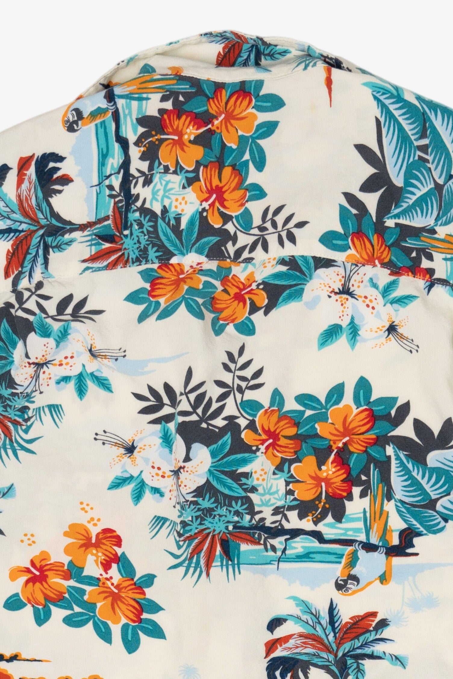 White Tropical George Hawaiian Button Up Shirt (2010s)