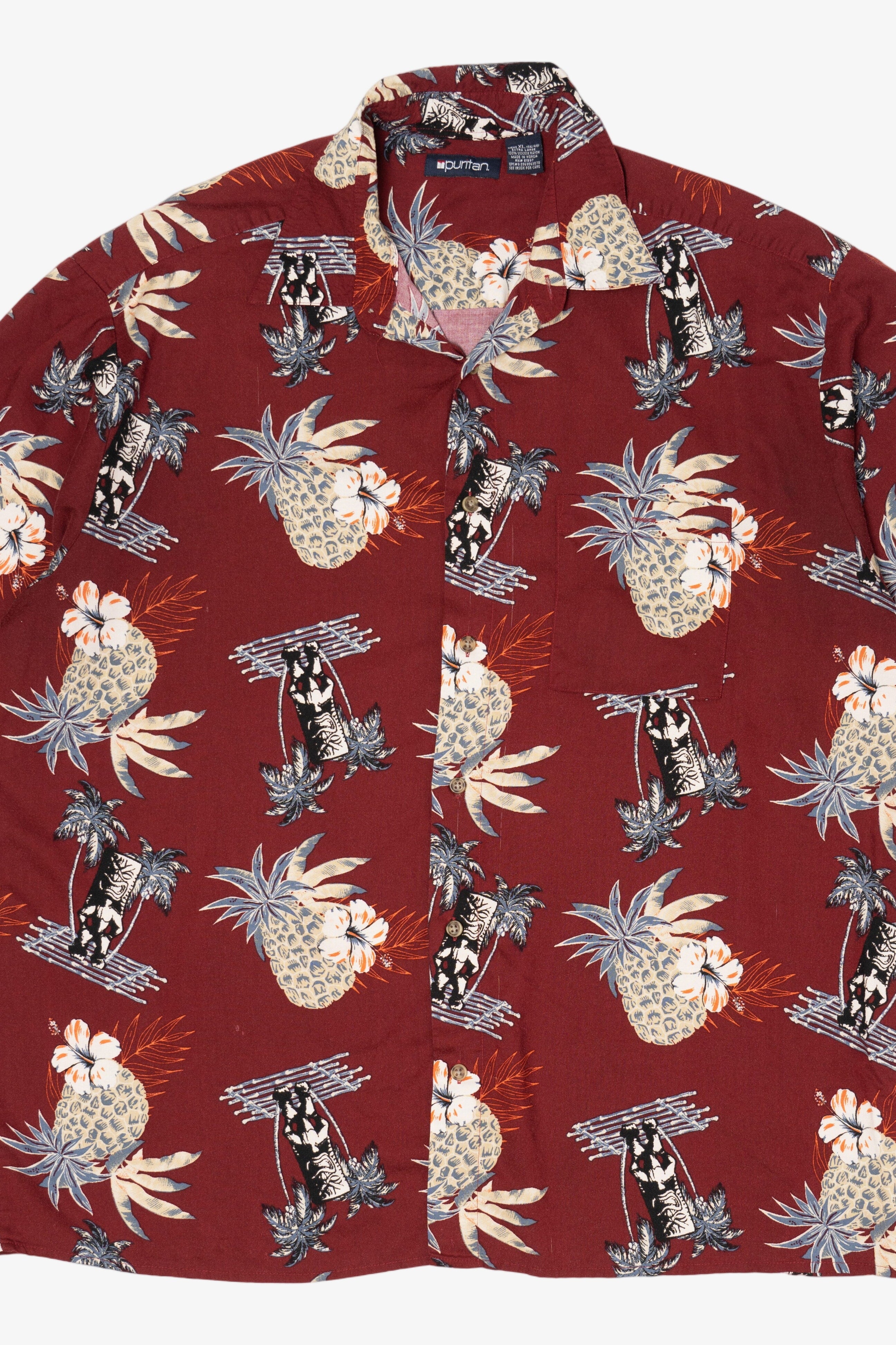 Burgundy Puritan Hawaiian Button Up Shirt (2000s)