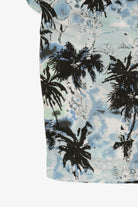 Light Blue Denim & Flower Hawaiian Button Up Shirt (2020s)