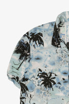 Light Blue Denim & Flower Hawaiian Button Up Shirt (2020s)