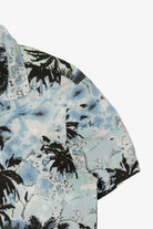 Light Blue Denim & Flower Hawaiian Button Up Shirt (2020s)