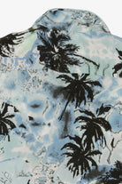 Light Blue Denim & Flower Hawaiian Button Up Shirt (2020s)