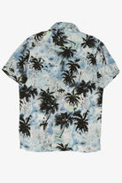 Light Blue Denim & Flower Hawaiian Button Up Shirt (2020s)