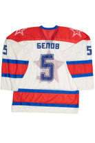Vintage Russian Penguins #5 Oleg Belov Hockey Jersey