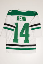 White & Green Star D Captains Hockey Jersey