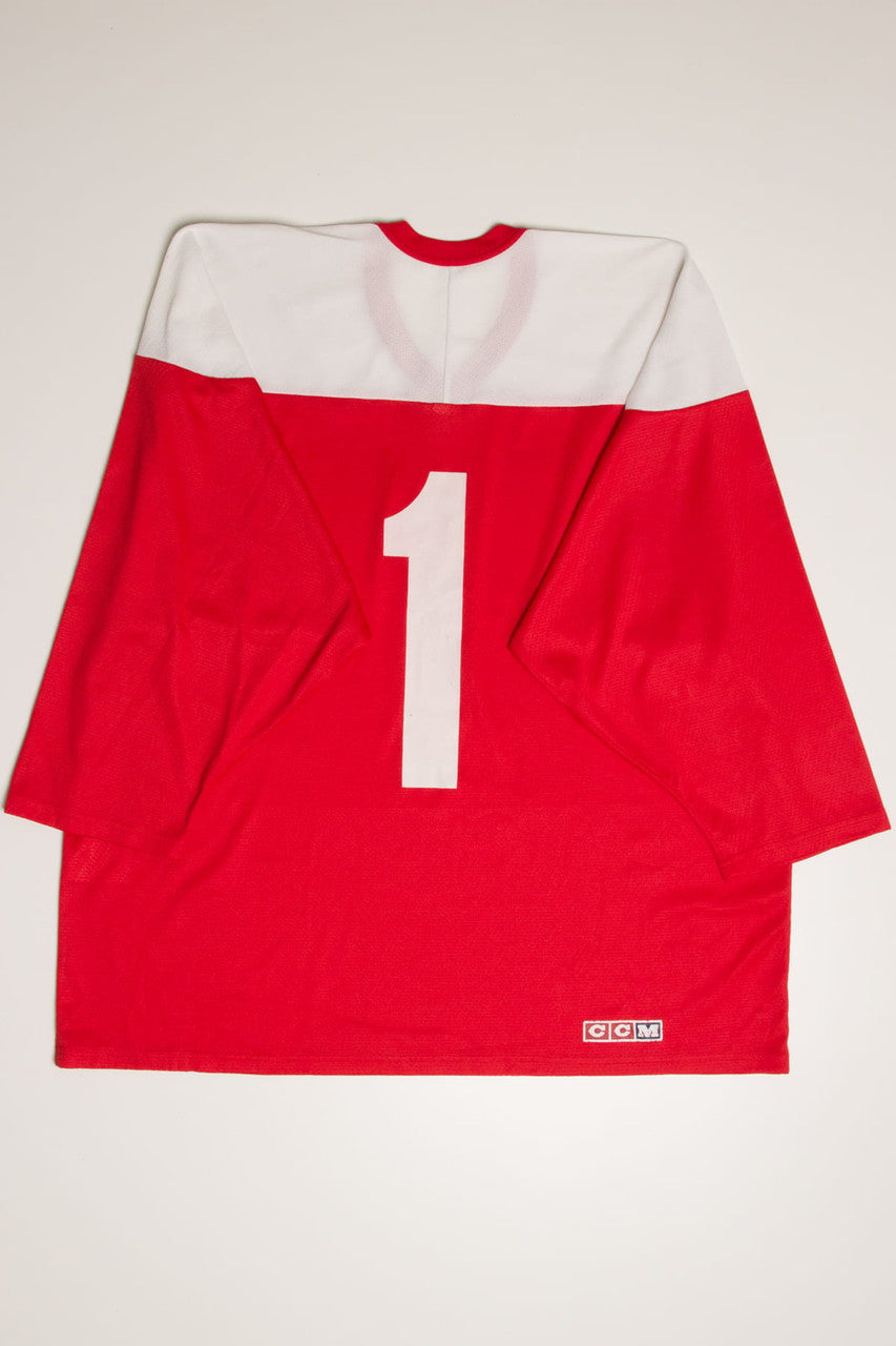 Red #1 CCM Hockey Jersey