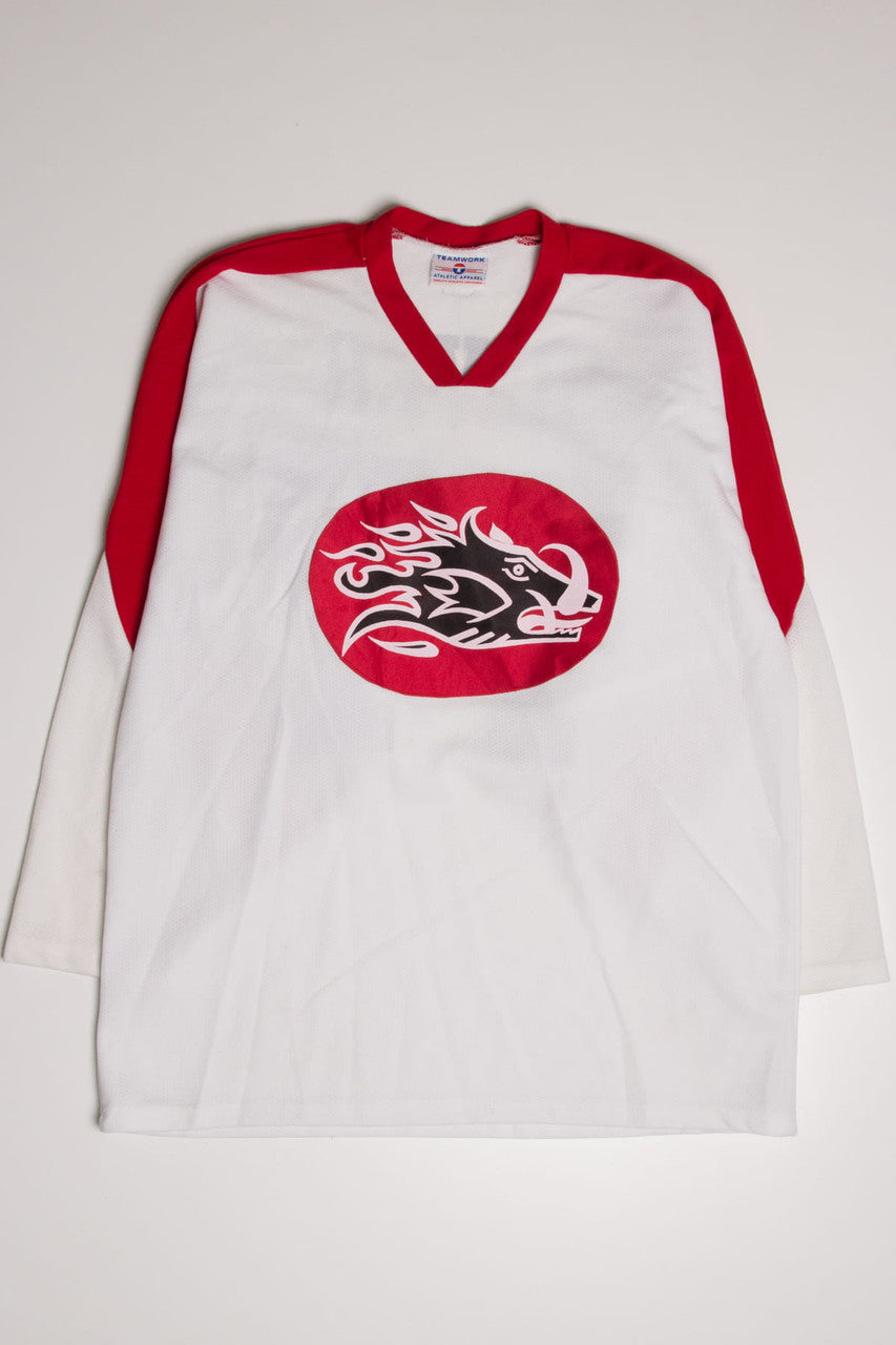 Home Stitched Hog Patch #77 Hockey Jersey