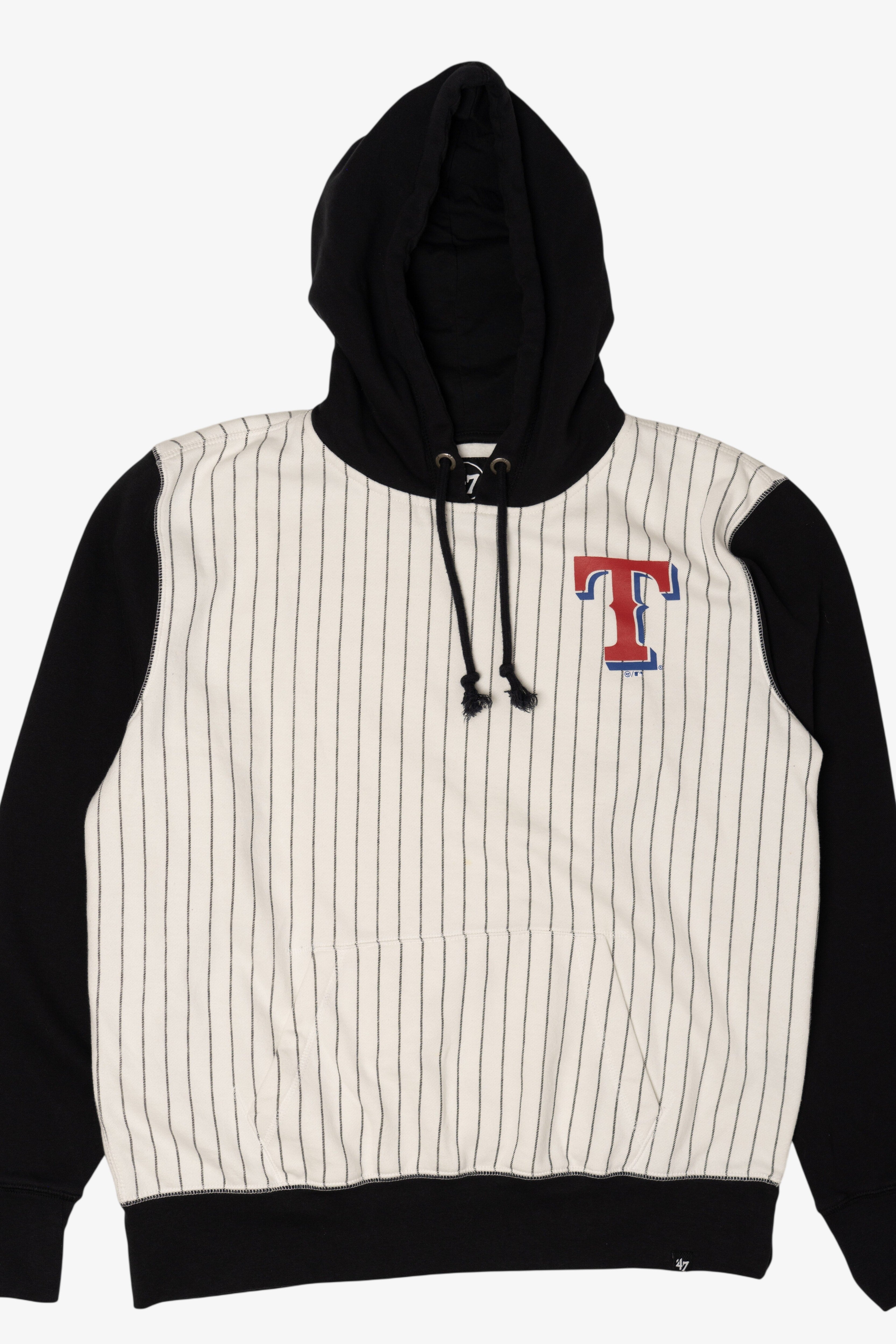 Recycled Texas Rangers Pinstripe Hooded Sweatshirt (2010s)