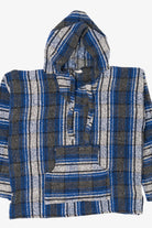 Vintage Blue And Gray Hooded Baja Sweater (2000s)