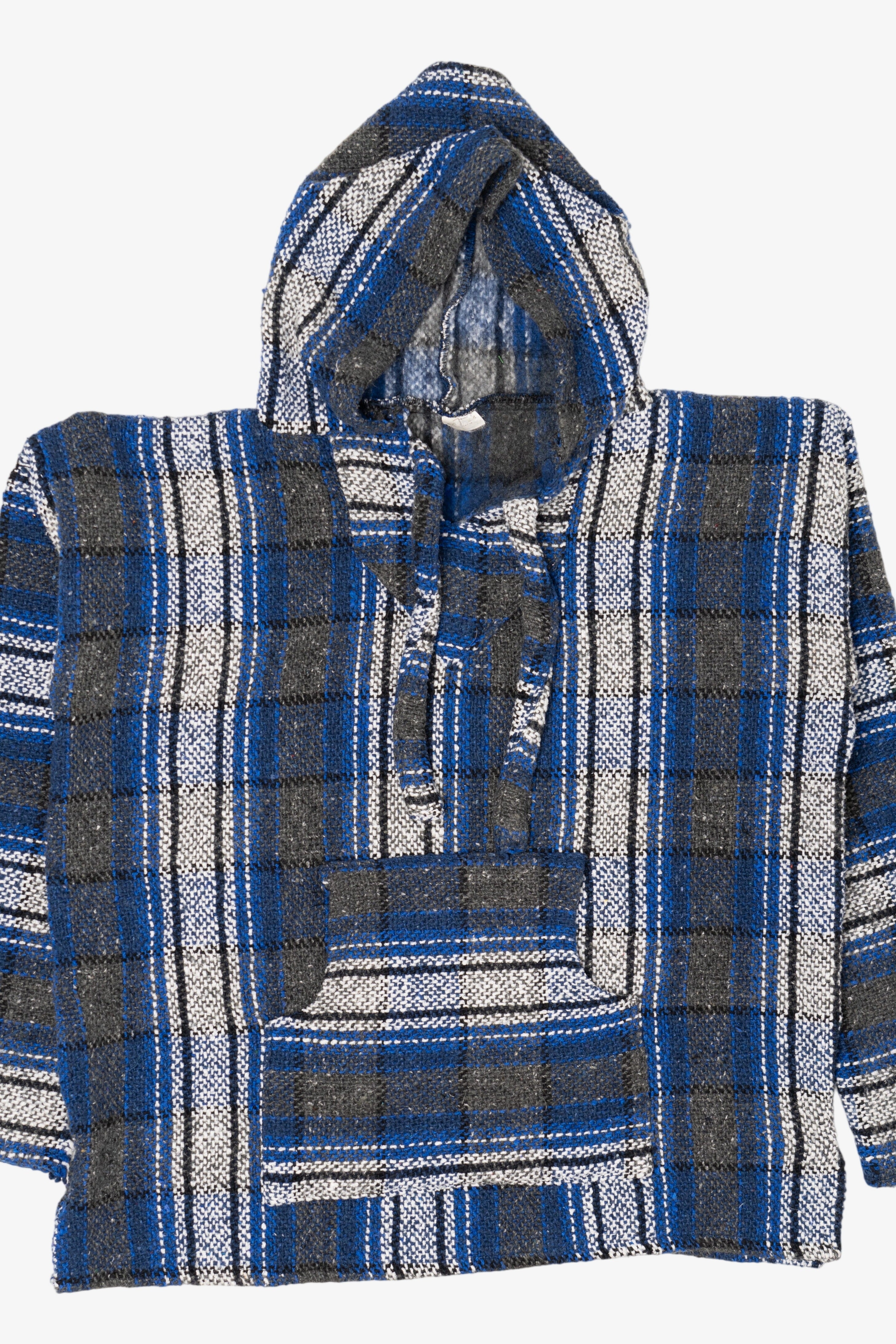 Vintage Blue And Gray Hooded Baja Sweater (2000s)