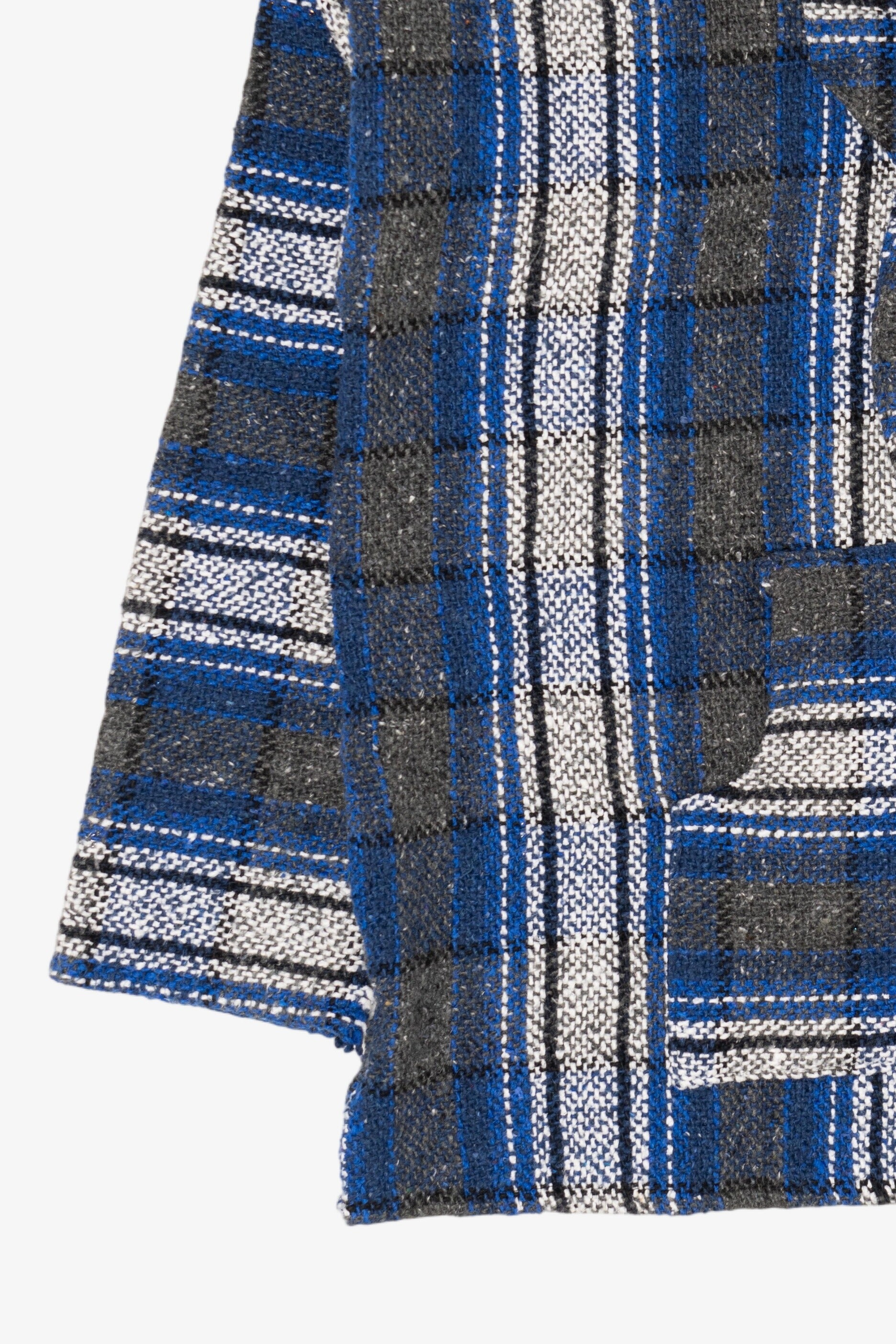 Vintage Blue And Gray Hooded Baja Sweater (2000s)