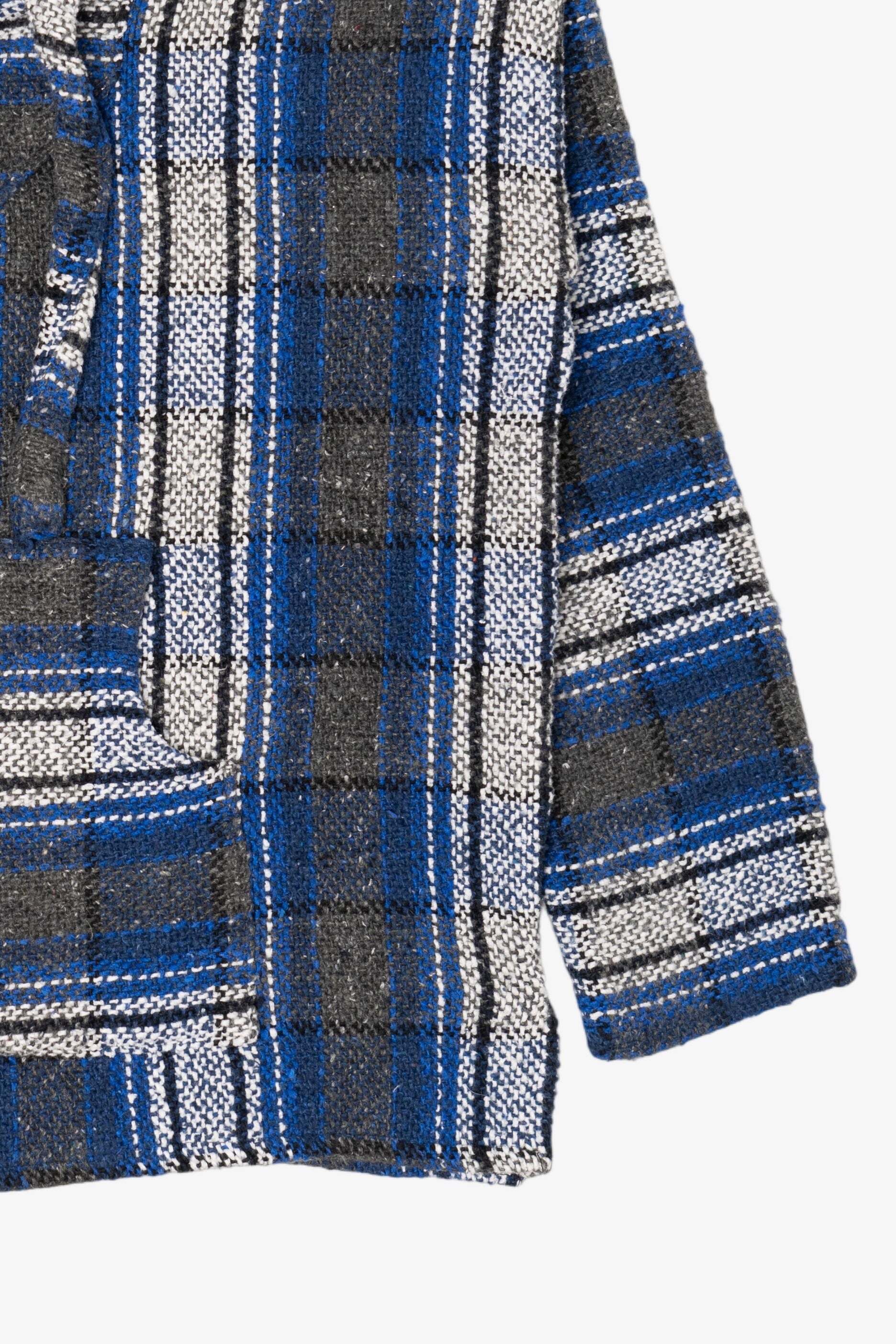 Vintage Blue And Gray Hooded Baja Sweater (2000s)