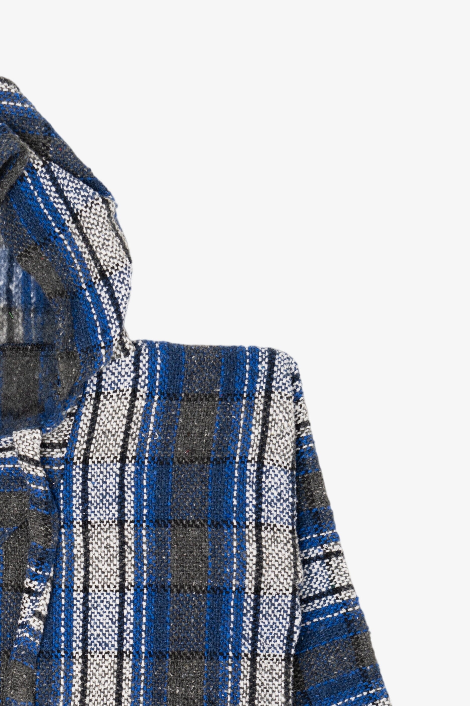 Vintage Blue And Gray Hooded Baja Sweater (2000s)