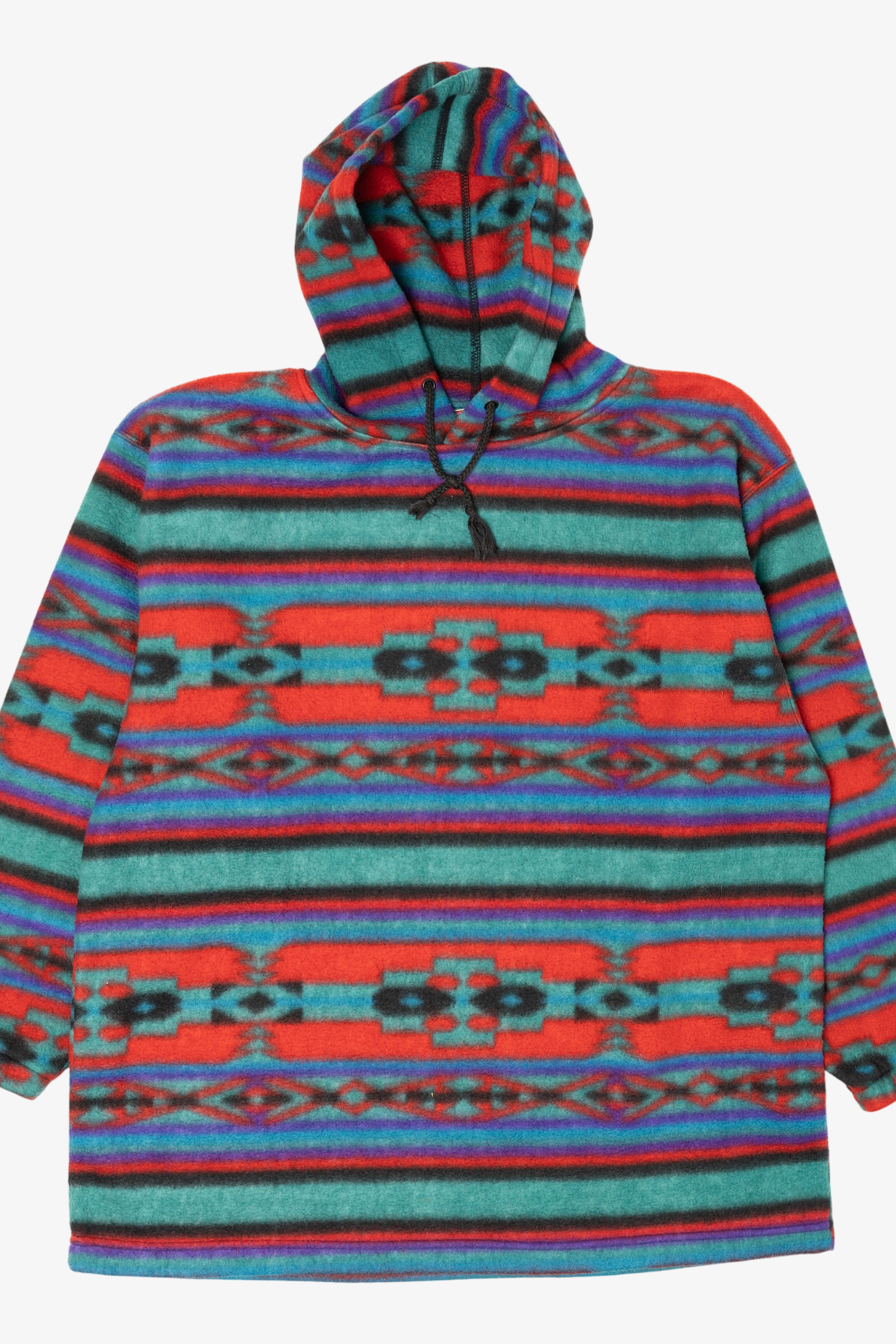 Vintage Colorful Southwestern Aztec Pattern Hooded Sweatshirt (1990s)