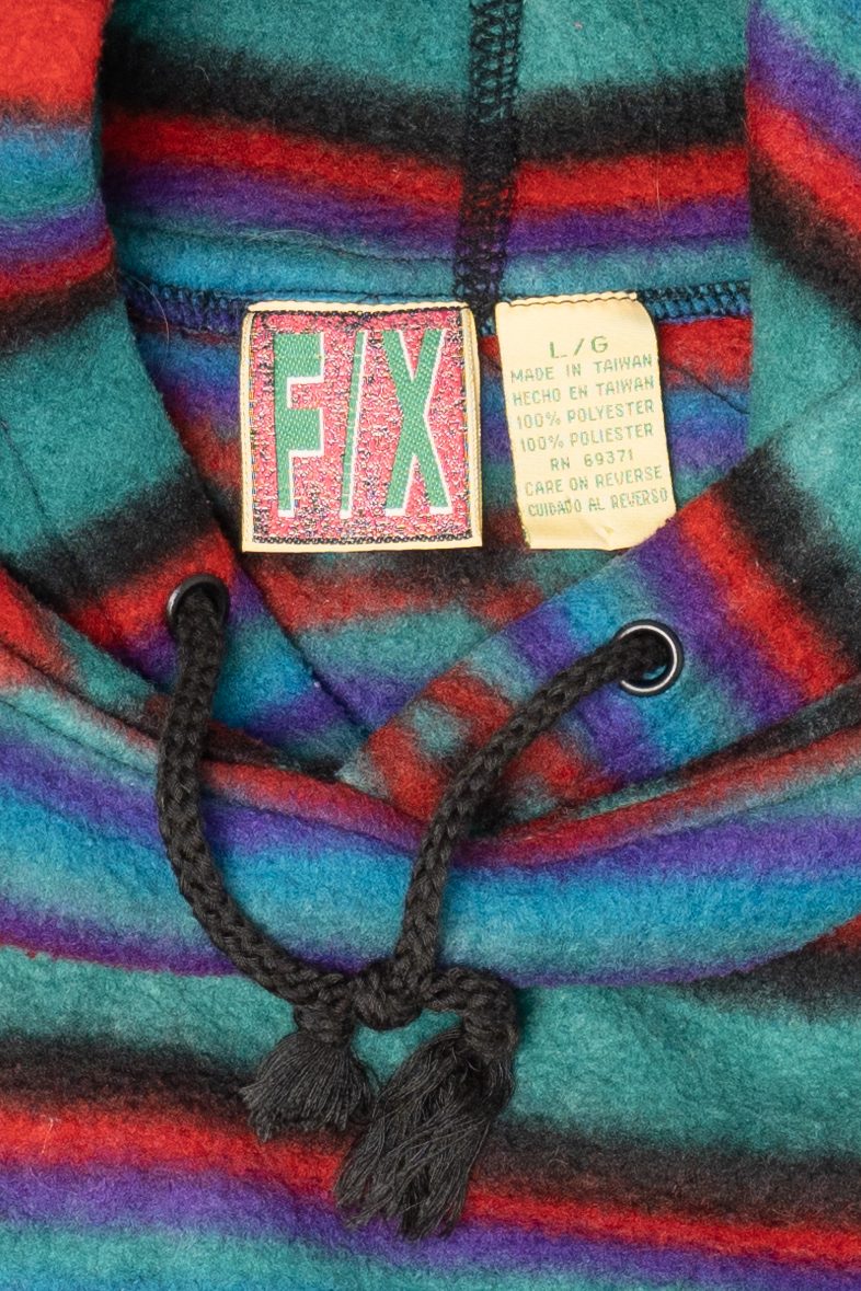 Vintage Colorful Southwestern Aztec Pattern Hooded Sweatshirt (1990s)