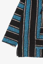 Vintage Blue And Black Hooded Baja Sweatshirt (1990s)