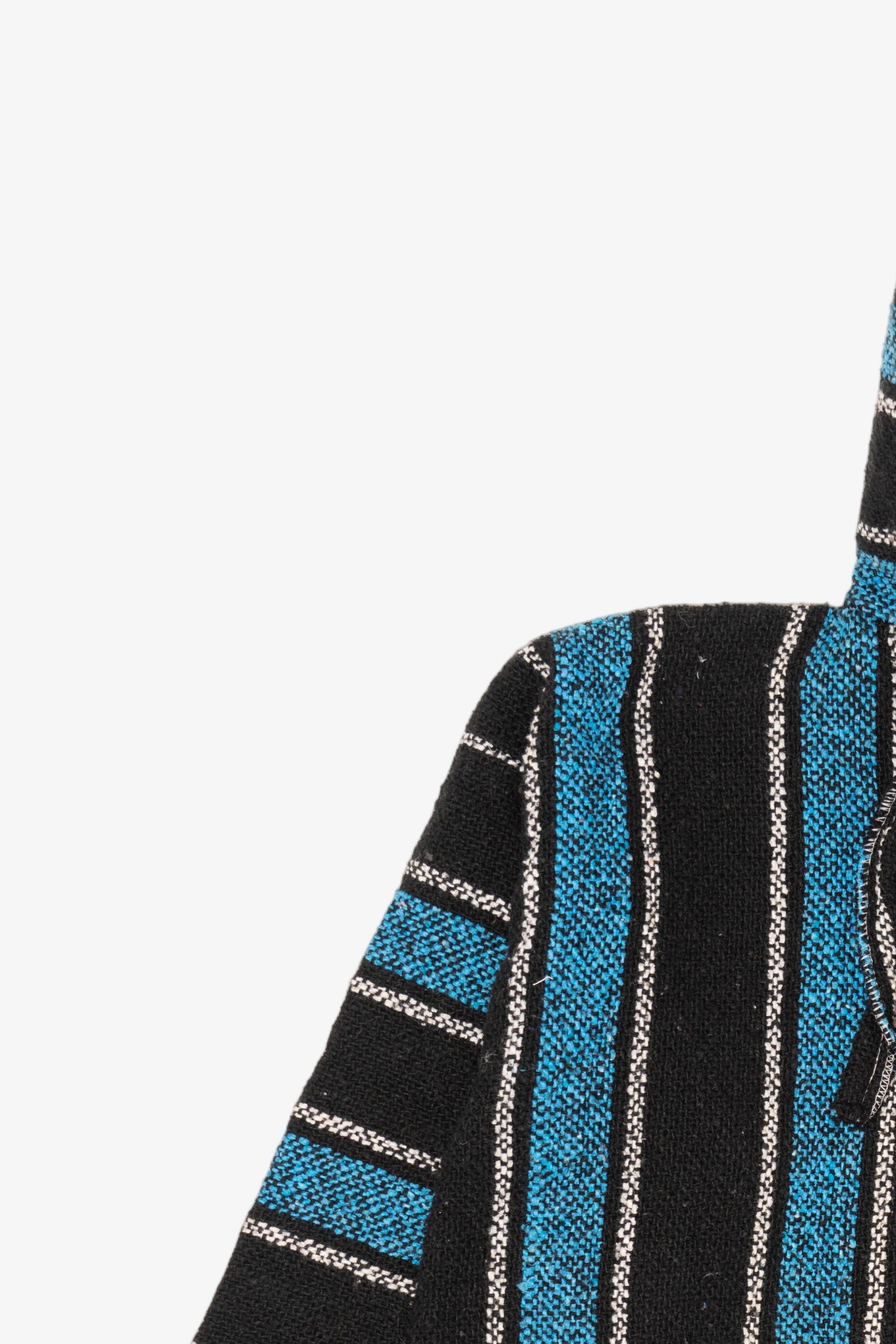 Vintage Blue And Black Hooded Baja Sweatshirt (1990s)