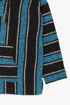 Vintage Blue And Black Hooded Baja Sweatshirt (1990s)
