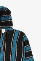 Vintage Blue And Black Hooded Baja Sweatshirt (1990s)