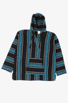 Vintage Blue And Black Hooded Baja Sweatshirt (1990s)