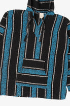 Vintage Blue And Black Hooded Baja Sweatshirt (1990s)