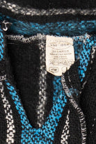 Vintage Blue And Black Hooded Baja Sweatshirt (1990s)