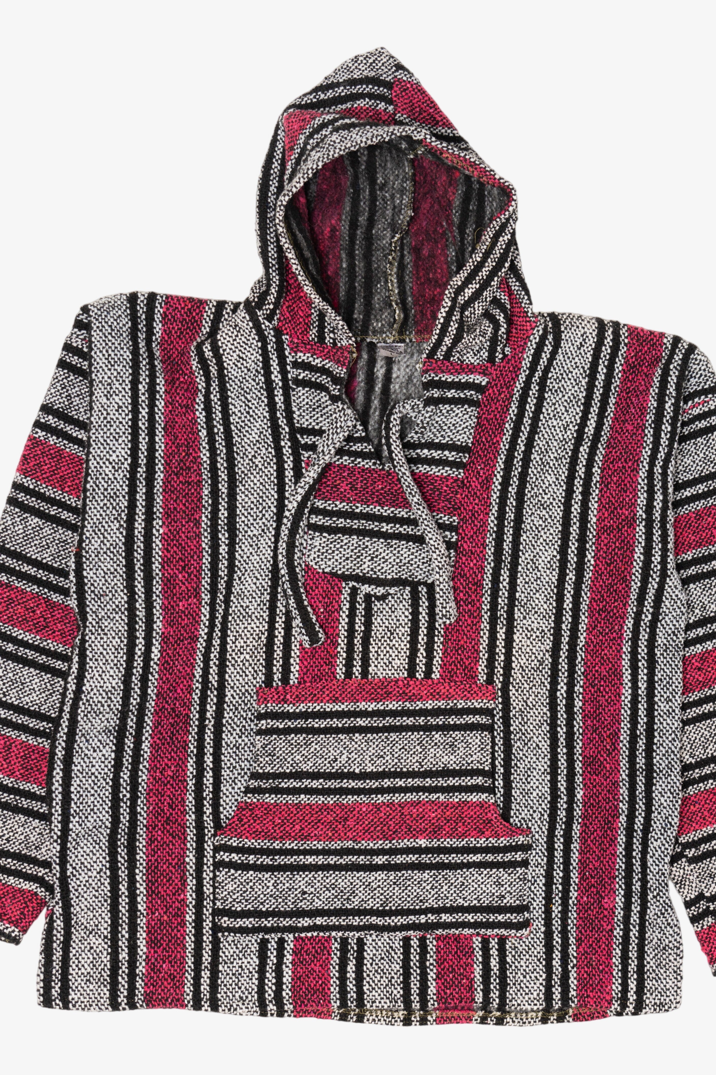Vintage Pink And Gray Artesanias Mickey Hooded Baja Sweatshirt (2000s)