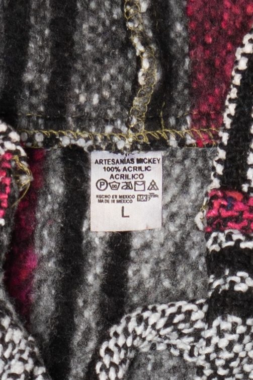 Vintage Pink And Gray Artesanias Mickey Hooded Baja Sweatshirt (2000s)
