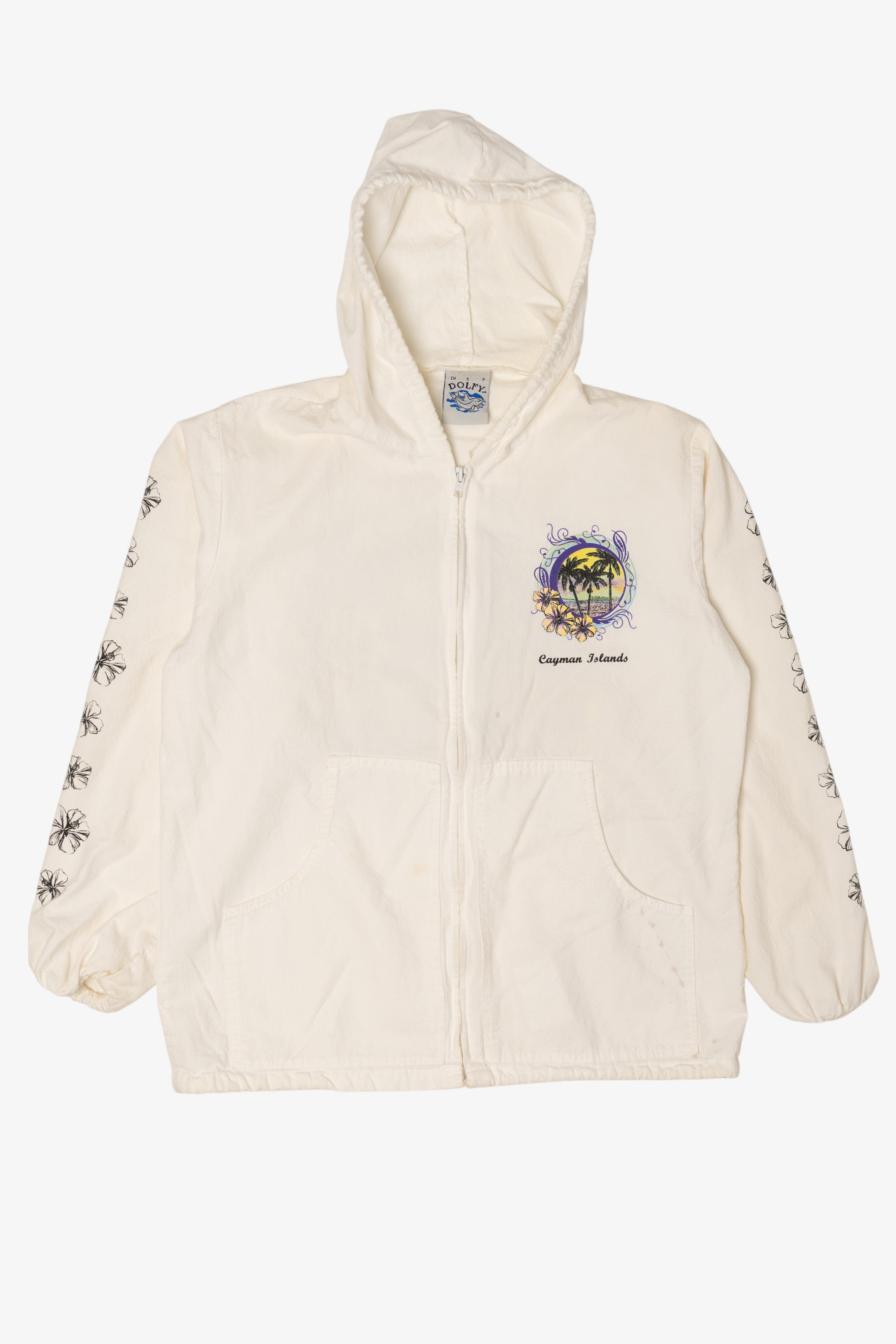 Vintage Cayman Islands Hooded Full Zip Sweatshirt (1990s)