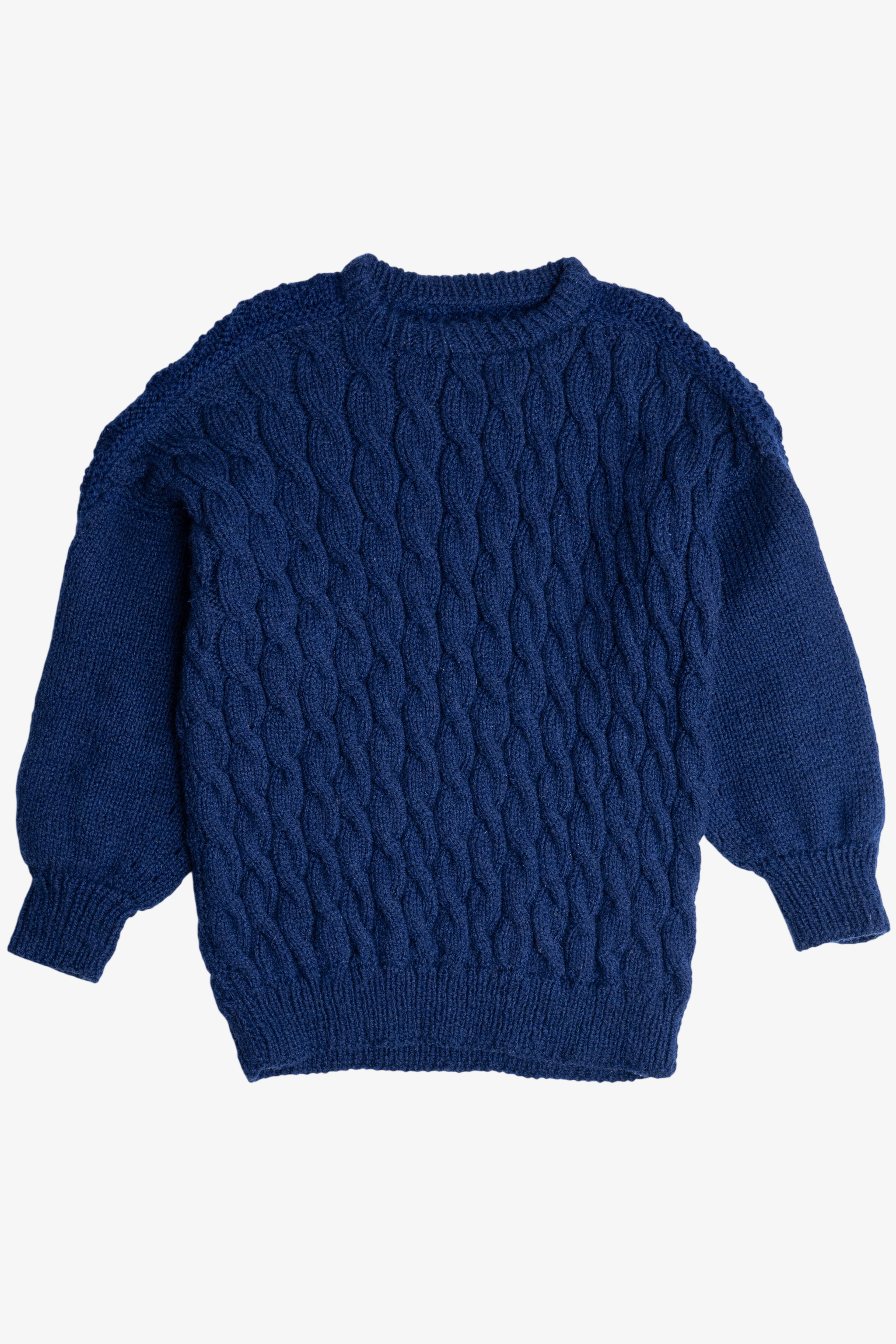 Vintage Navy Blue Irish Fisherman Sweater (1980s)