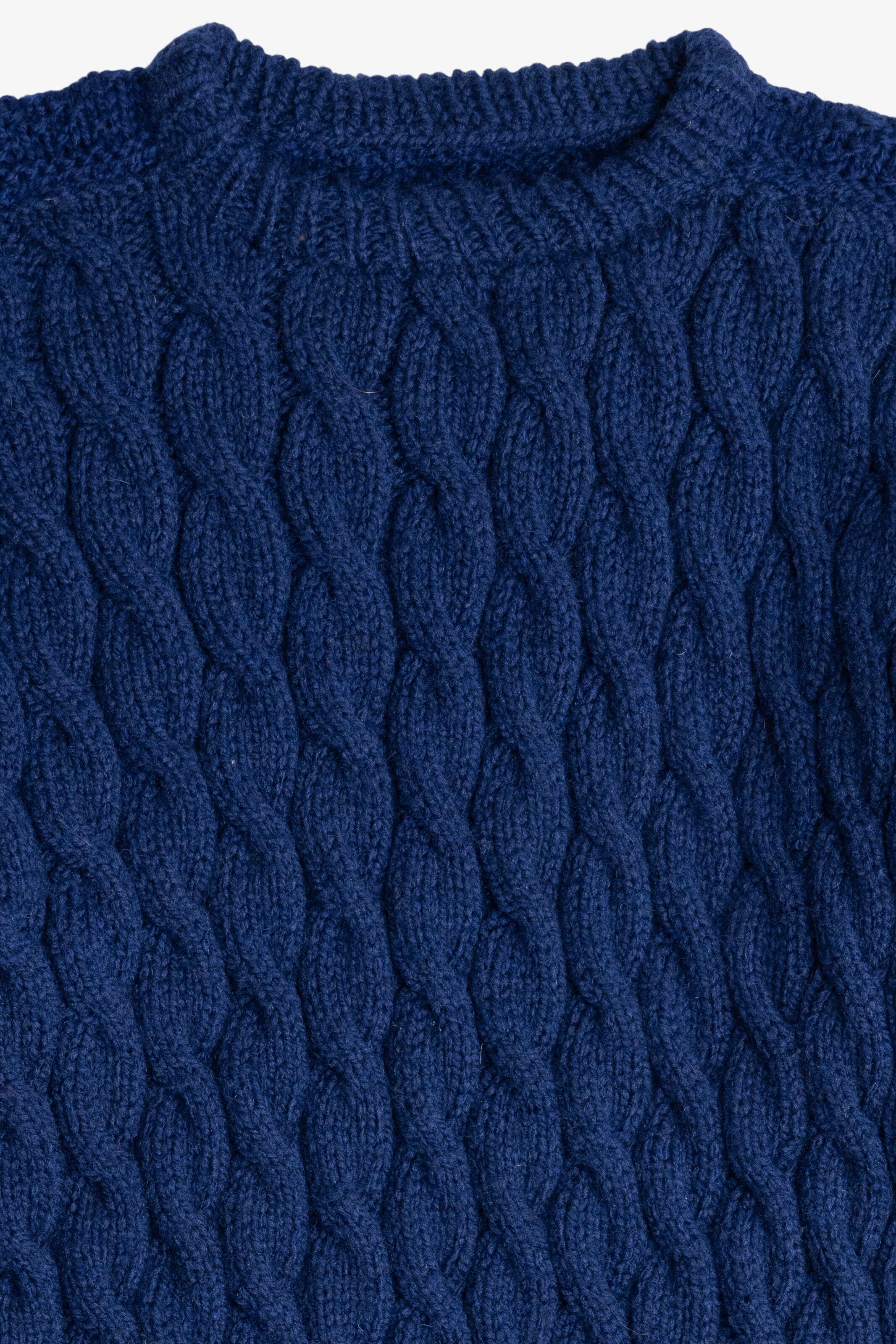 Vintage Navy Blue Irish Fisherman Sweater (1980s)
