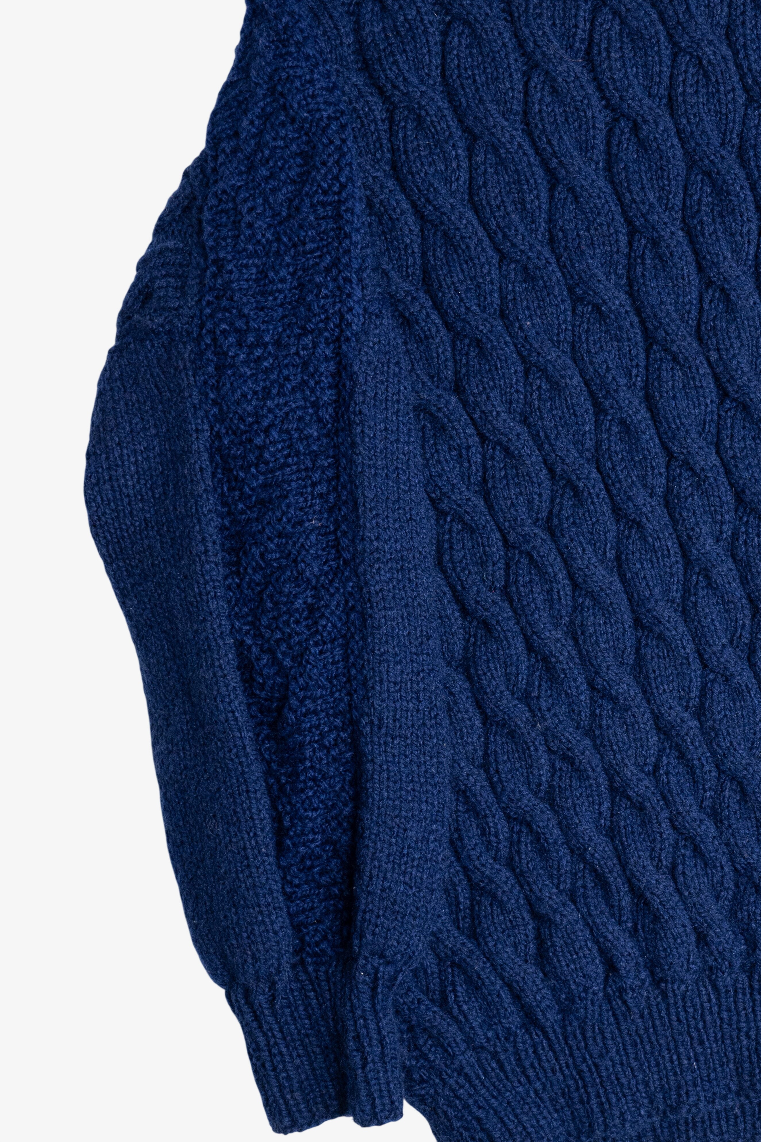 Vintage Navy Blue Irish Fisherman Sweater (1980s)