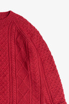 Vintage Hand Knit The Limited Cherry Red Fisherman Sweater (2000s)