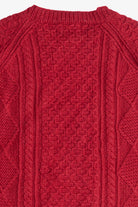 Vintage Hand Knit The Limited Cherry Red Fisherman Sweater (2000s)