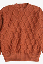 Vintage Burnt Orange Fisherman Sweater (1990s)