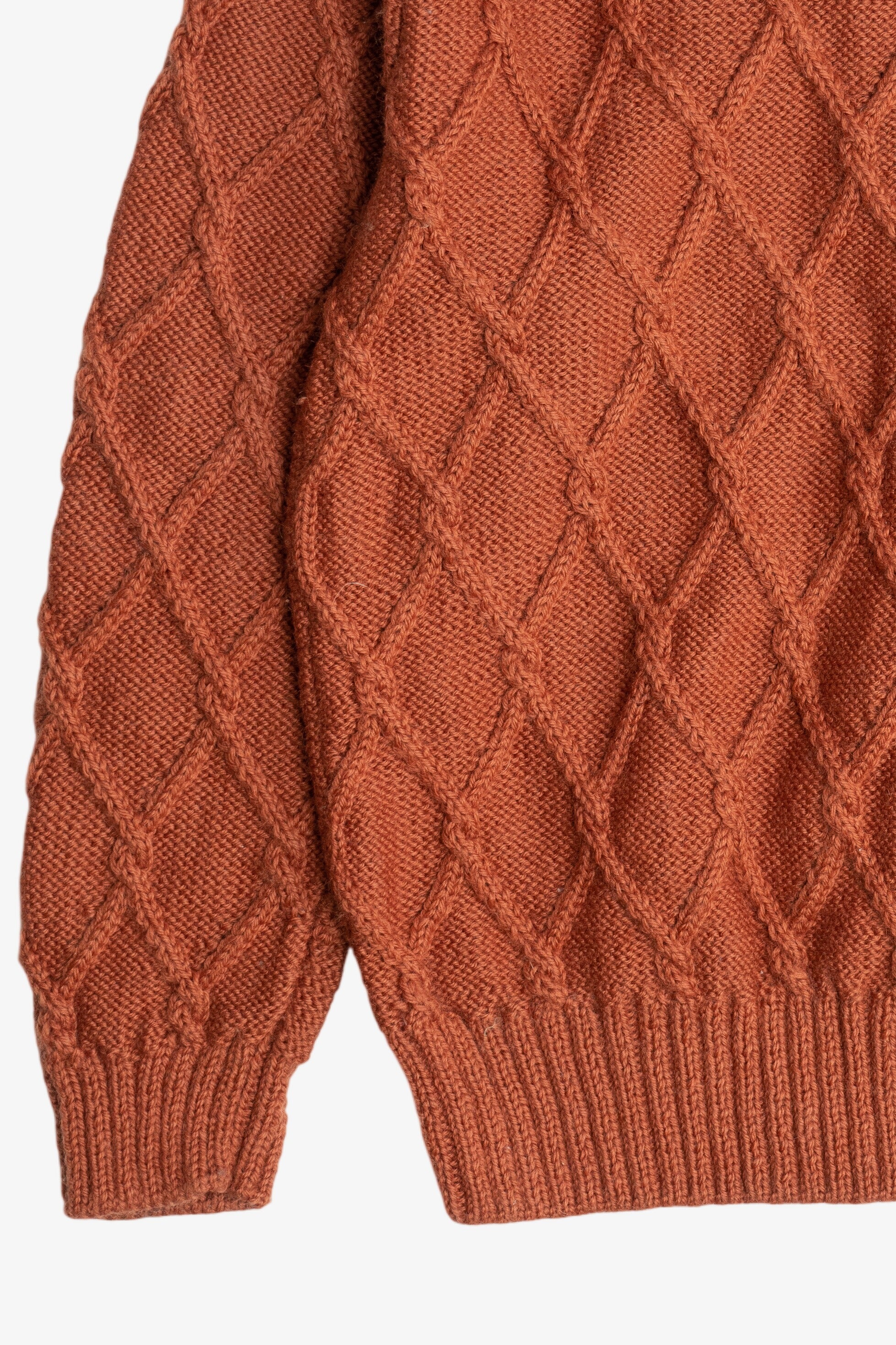 Vintage Burnt Orange Fisherman Sweater (1990s)