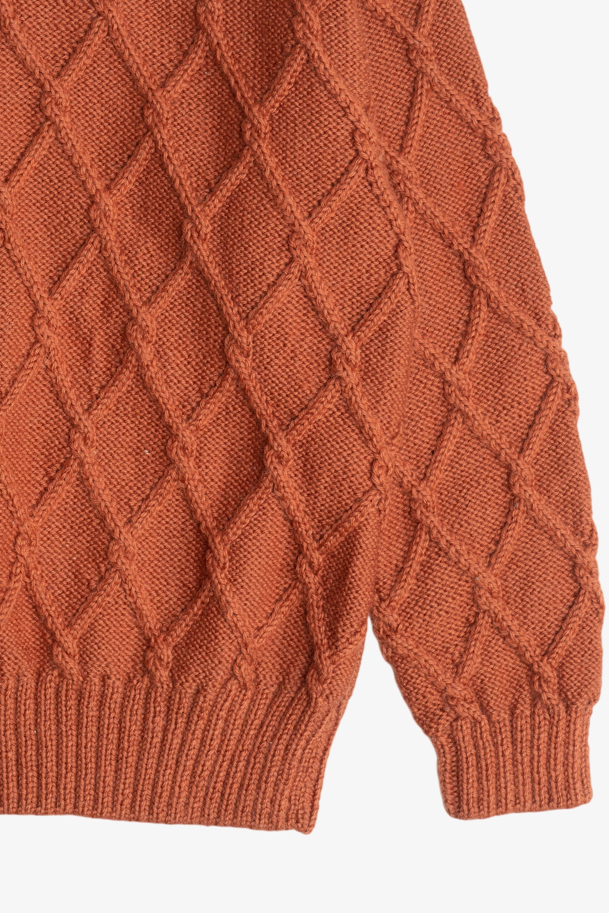 Vintage Burnt Orange Fisherman Sweater (1990s)