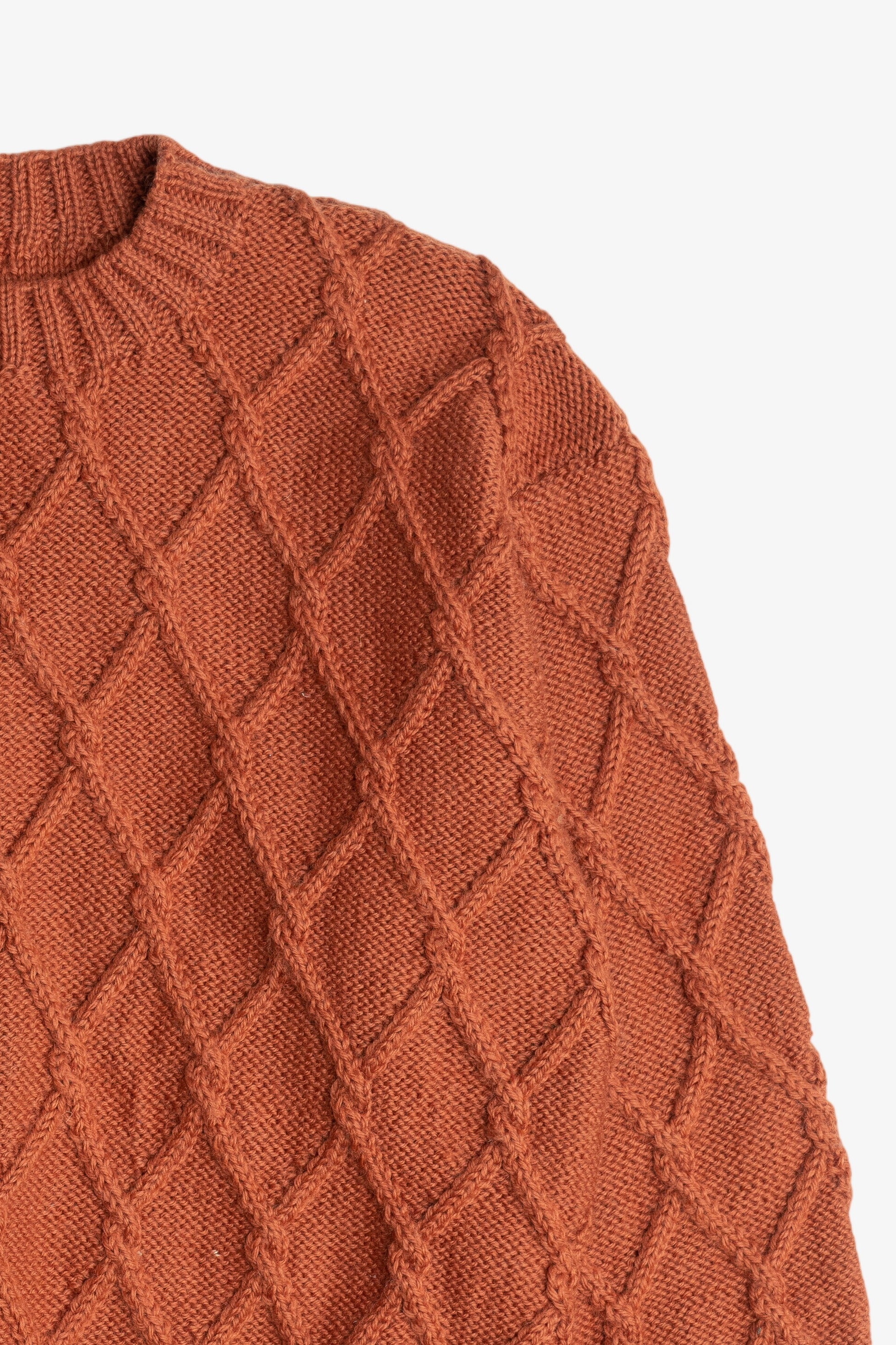 Vintage Burnt Orange Fisherman Sweater (1990s)