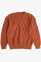 Vintage Burnt Orange Fisherman Sweater (1990s)