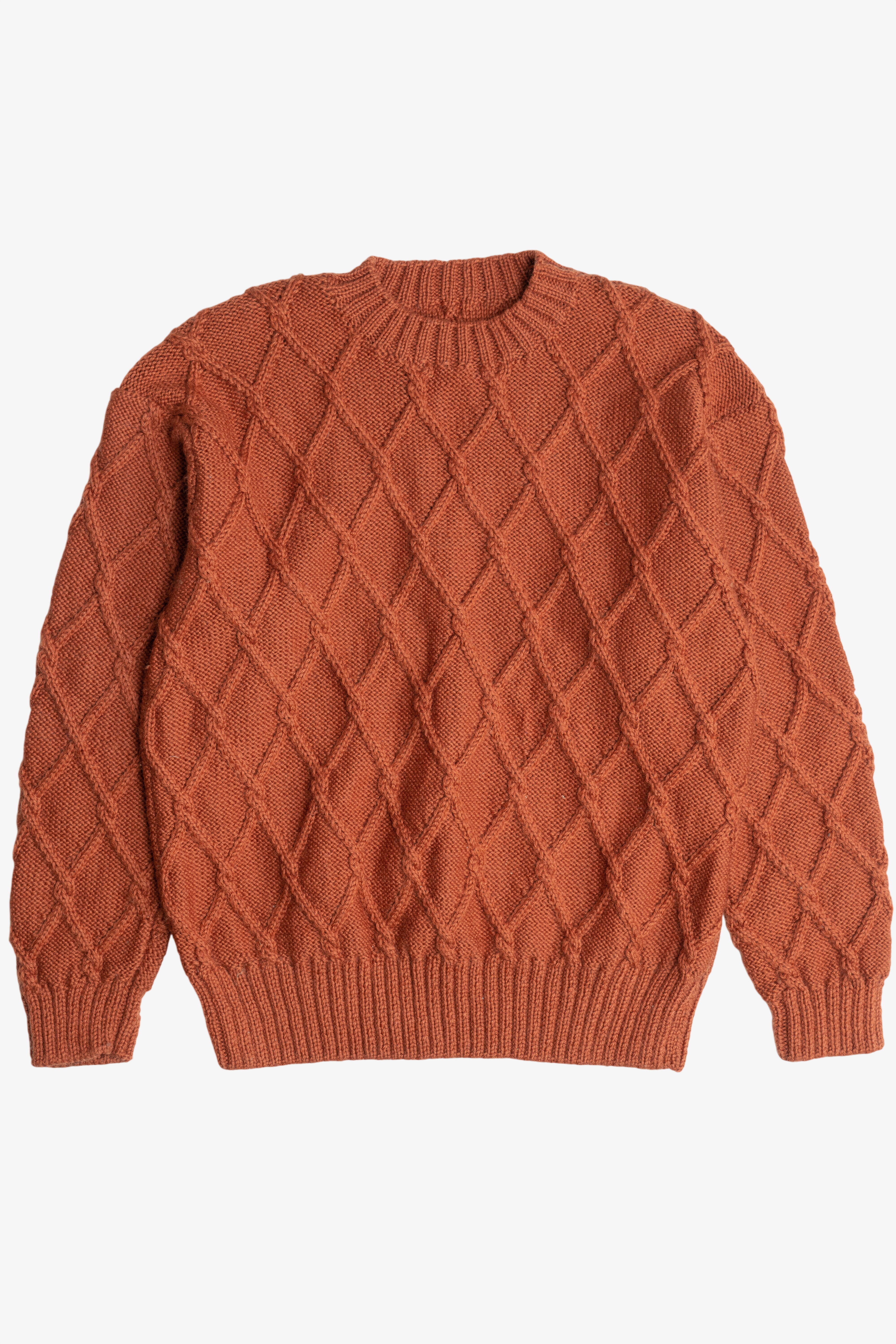 Vintage Burnt Orange Fisherman Sweater (1990s)