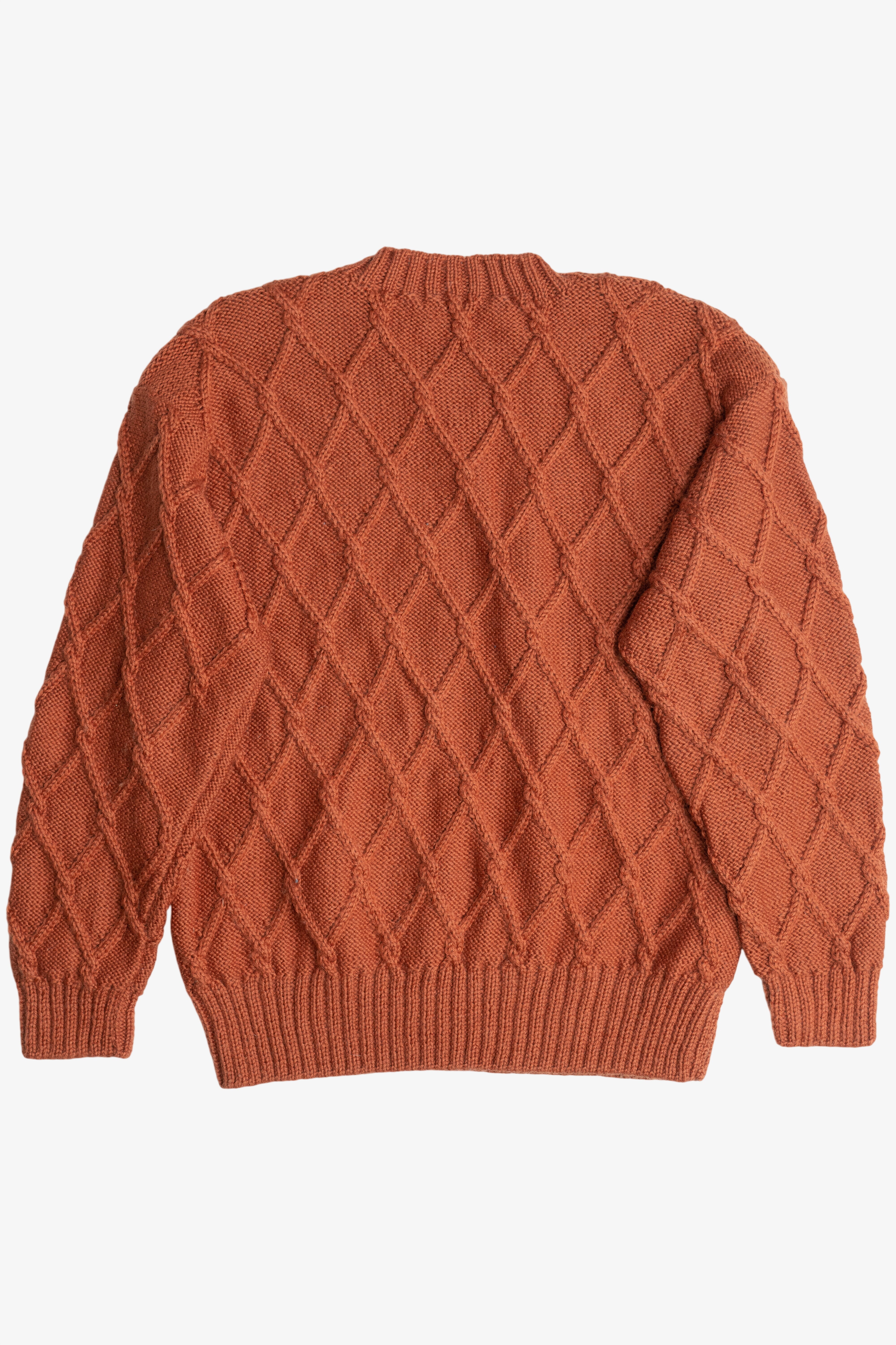 Vintage Burnt Orange Fisherman Sweater (1990s)
