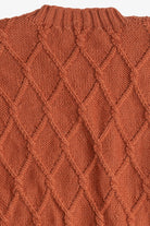 Vintage Burnt Orange Fisherman Sweater (1990s)