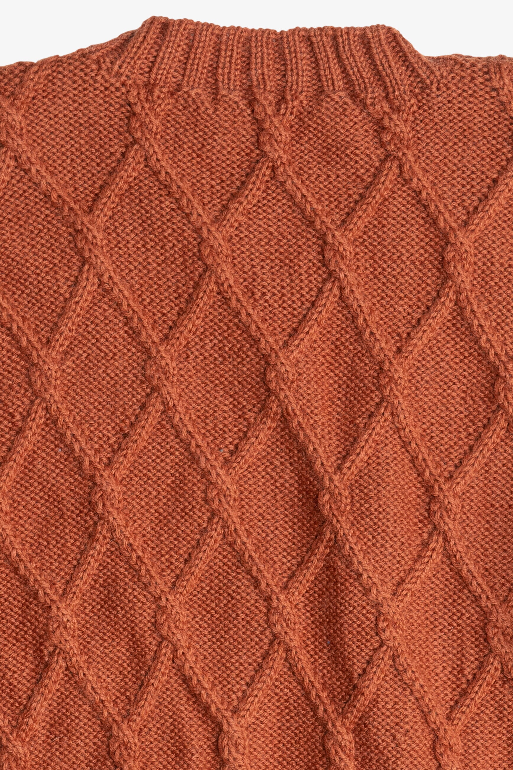 Vintage Burnt Orange Fisherman Sweater (1990s)