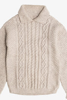 Vintage Cable Knit Fisherman Sweater With Collar (1980s)