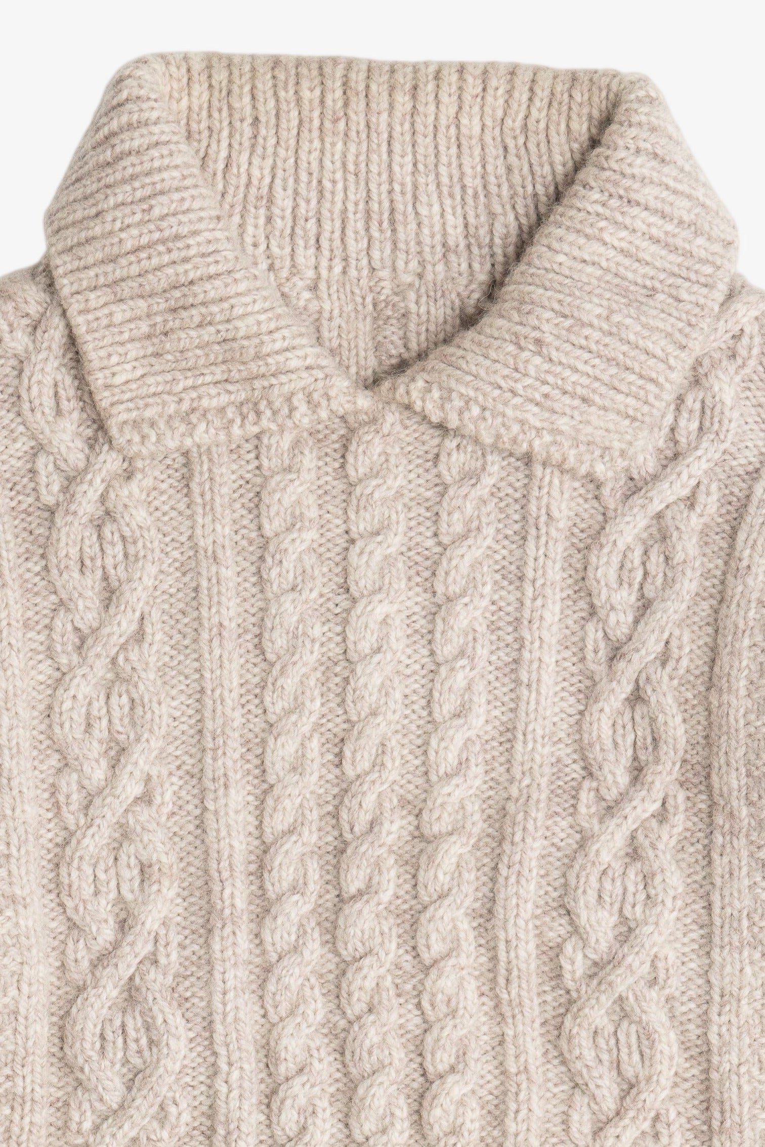 Vintage Cable Knit Fisherman Sweater With Collar (1980s)