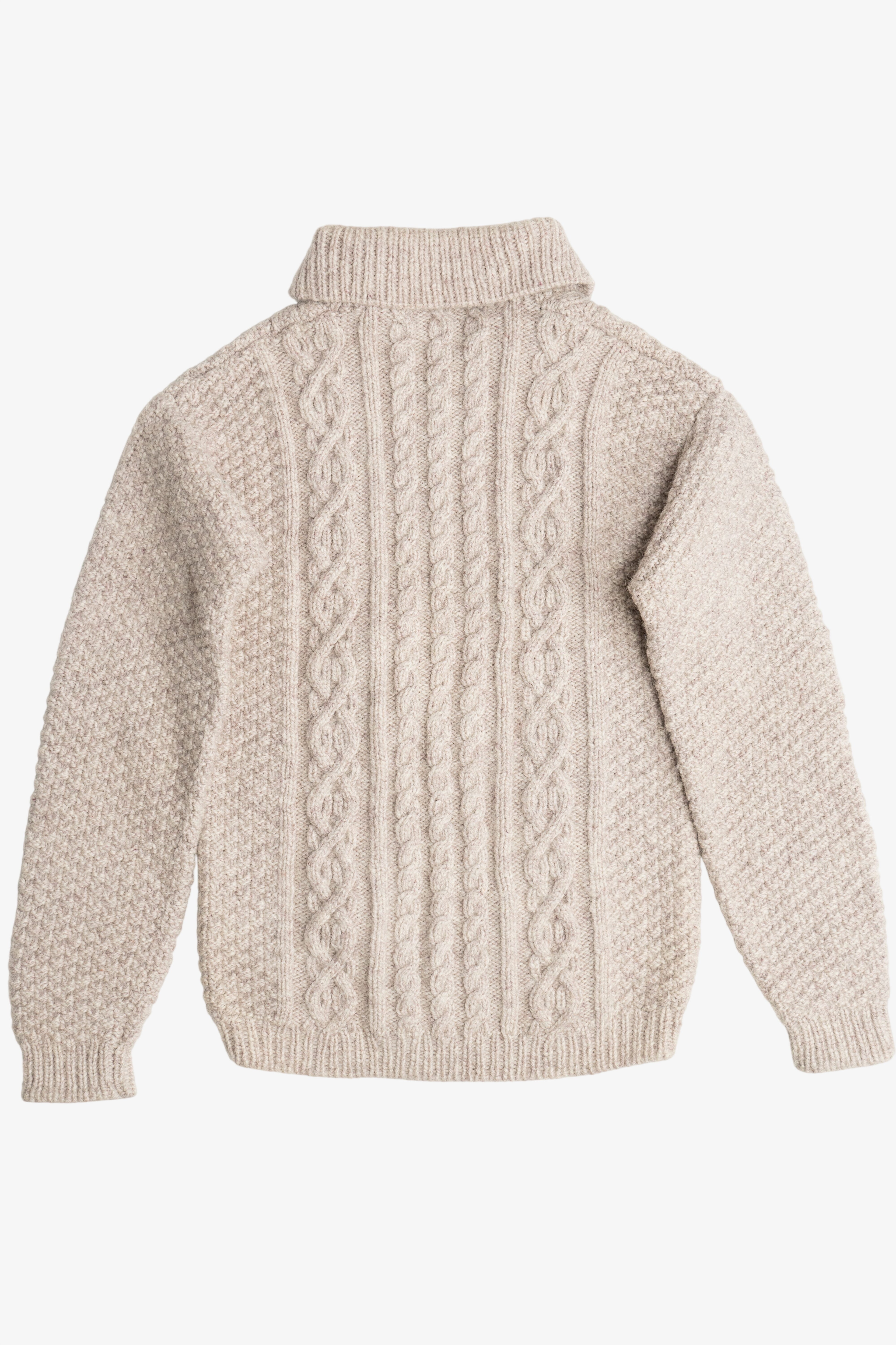 Vintage Cable Knit Fisherman Sweater With Collar (1980s)