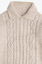 Vintage Cable Knit Fisherman Sweater With Collar (1980s)