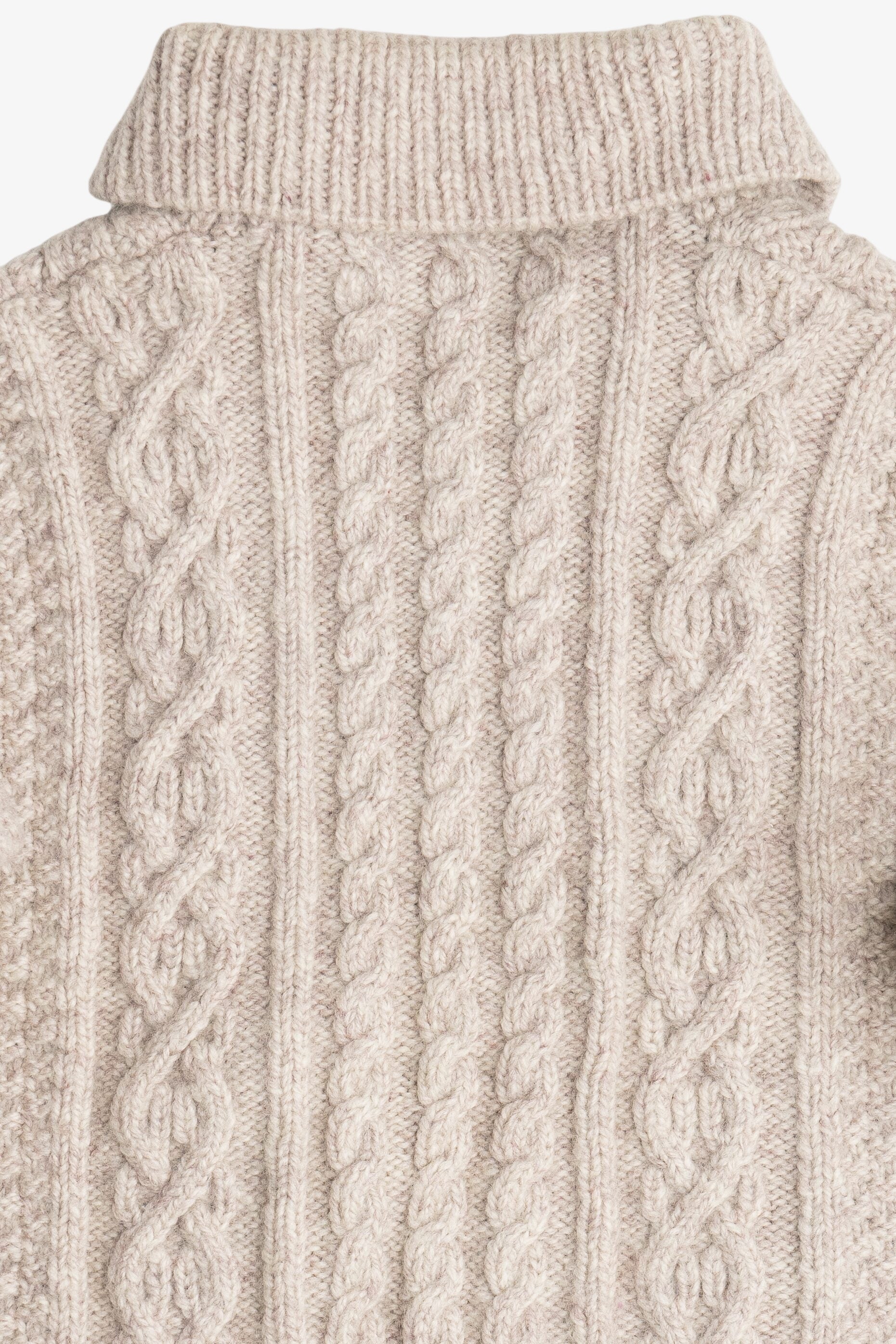 Vintage Cable Knit Fisherman Sweater With Collar (1980s)