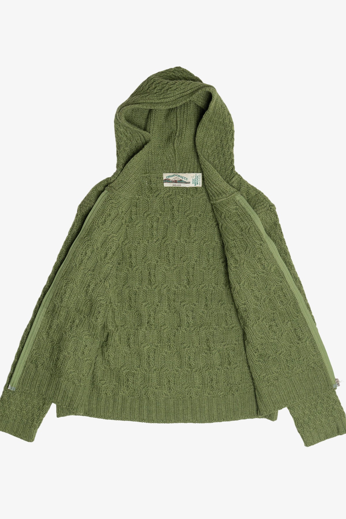 Vintage Aran Crafts Full Zip Irish Fisherman Sweater (1990s)