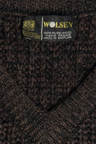 Vintage Brown V-Neck Wolsey Fisherman Sweater (1980s)